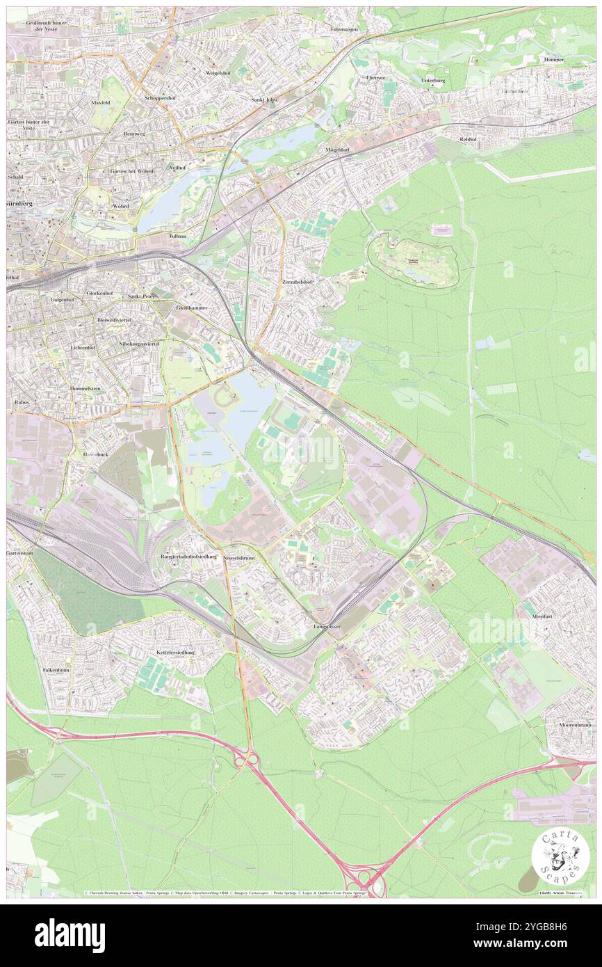 Max-Morlock-Stadion, Regierungsbezirk Mittelfranken, Deutschland, Bayern, n 49 25' 34'', N 11 7' 32'', Karte, Cartascapes Map, veröffentlicht 2024. Erkunden Sie Cartascapes, eine Karte, die die vielfältigen Landschaften, Kulturen und Ökosysteme der Erde enthüllt. Reisen Sie durch Zeit und Raum und entdecken Sie die Verflechtungen der Vergangenheit, Gegenwart und Zukunft unseres Planeten. Stockfoto