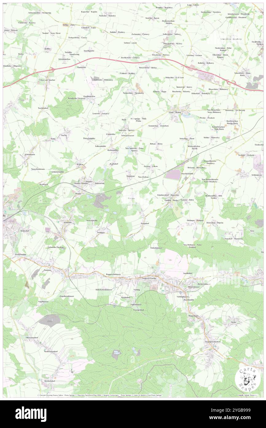 Cossern, DE, Deutschland, Sachsen, N 51 8' 5''', N 14 17' 4''', Karte, Cartascapes Map, veröffentlicht 2024. Erkunden Sie Cartascapes, eine Karte, die die vielfältigen Landschaften, Kulturen und Ökosysteme der Erde enthüllt. Reisen Sie durch Zeit und Raum und entdecken Sie die Verflechtungen der Vergangenheit, Gegenwart und Zukunft unseres Planeten. Stockfoto