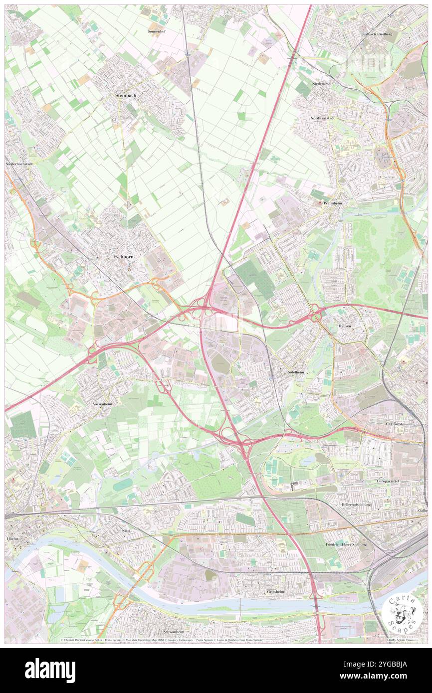 Fair Hotel Frankfurt-West, Regierungsbezirk Darmstadt, DE, Deutschland, Hessen, n 50 7' 56''', N 8 35' 37''', Karte, Cartascapes Map, veröffentlicht 2024. Erkunden Sie Cartascapes, eine Karte, die die vielfältigen Landschaften, Kulturen und Ökosysteme der Erde enthüllt. Reisen Sie durch Zeit und Raum und entdecken Sie die Verflechtungen der Vergangenheit, Gegenwart und Zukunft unseres Planeten. Stockfoto