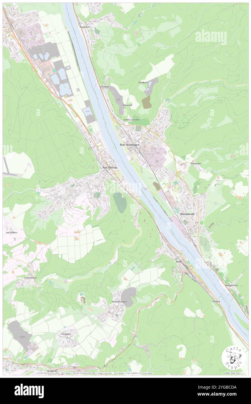 Bahnhof Bad Breisig, DE, Deutschland, Rheinland-Pfalz, N 50 30' 15''', N 7 18' 17''', Karte, Kartenausgabe 2024. Erkunden Sie Cartascapes, eine Karte, die die vielfältigen Landschaften, Kulturen und Ökosysteme der Erde enthüllt. Reisen Sie durch Zeit und Raum und entdecken Sie die Verflechtungen der Vergangenheit, Gegenwart und Zukunft unseres Planeten. Stockfoto