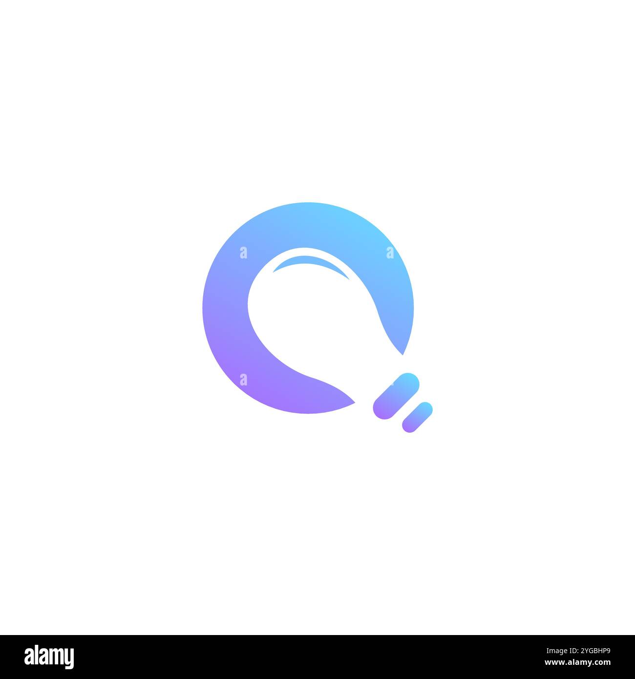 Design der Lampe mit Buchstabe Q. Ideensymbol Stock Vektor