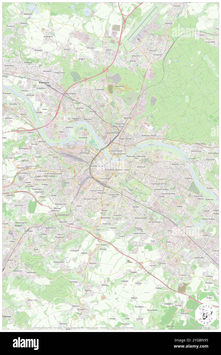 Innere Altstadt, DE, Deutschland, Sachsen, N 51 3' 4''', N 13 44' 19''', Karte, Cartascapes Map, veröffentlicht 2024. Erkunden Sie Cartascapes, eine Karte, die die vielfältigen Landschaften, Kulturen und Ökosysteme der Erde enthüllt. Reisen Sie durch Zeit und Raum und entdecken Sie die Verflechtungen der Vergangenheit, Gegenwart und Zukunft unseres Planeten. Stockfoto