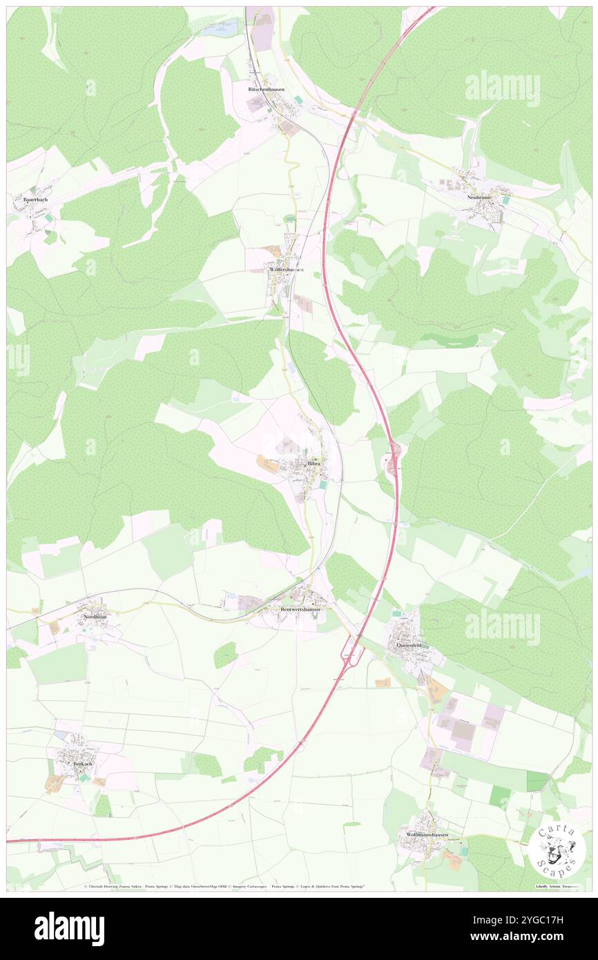 Bibra, DE, Deutschland, Thüringen, N 50 48' 13''', N 11 32' 49''', Karte, Kartenausgabe 2024. Erkunden Sie Cartascapes, eine Karte, die die vielfältigen Landschaften, Kulturen und Ökosysteme der Erde enthüllt. Reisen Sie durch Zeit und Raum und entdecken Sie die Verflechtungen der Vergangenheit, Gegenwart und Zukunft unseres Planeten. Stockfoto