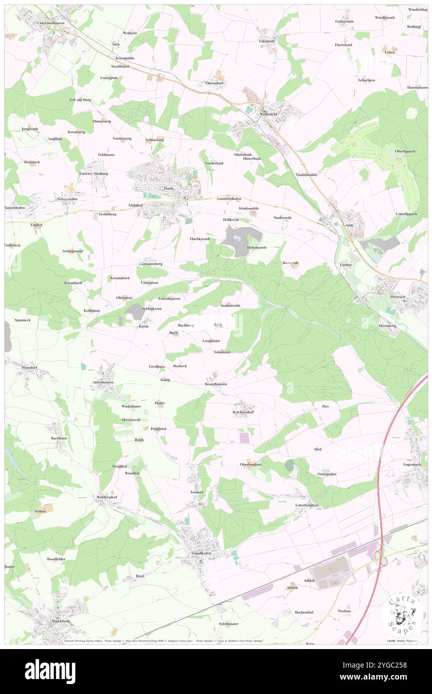 Hack, Niederbayern, DE, Deutschland, Bayern, n 48 34' 12'', N 12 1' 57'', Karte, Cartascapes Map, veröffentlicht 2024. Erkunden Sie Cartascapes, eine Karte, die die vielfältigen Landschaften, Kulturen und Ökosysteme der Erde enthüllt. Reisen Sie durch Zeit und Raum und entdecken Sie die Verflechtungen der Vergangenheit, Gegenwart und Zukunft unseres Planeten. Stockfoto