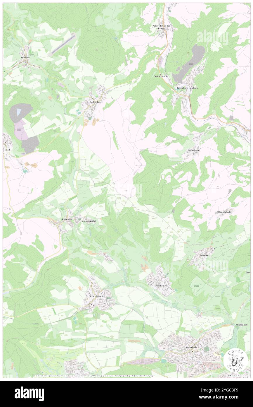 Galgenberg, DE, Deutschland, Rheinland-Pfalz, N 49 31' 25''', N 7 36' 21''', Karte, Cartascapes Map, veröffentlicht 2024. Erkunden Sie Cartascapes, eine Karte, die die vielfältigen Landschaften, Kulturen und Ökosysteme der Erde enthüllt. Reisen Sie durch Zeit und Raum und entdecken Sie die Verflechtungen der Vergangenheit, Gegenwart und Zukunft unseres Planeten. Stockfoto