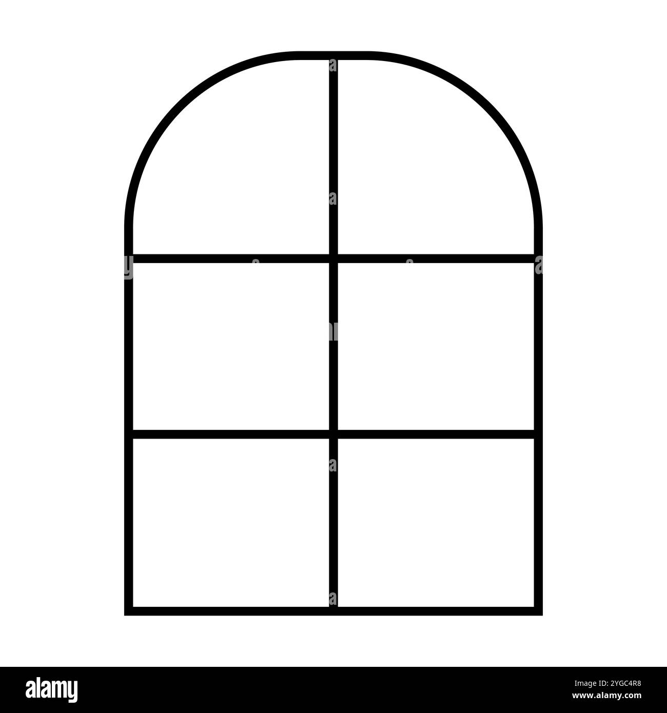 Einfaches flaches Symbol, das ein Raumfenster zur Dekoration darstellt. Minimalistisches Design mit klaren Linien und einfachen Formen. Ideal für die Benutzeroberfläche Stock Vektor