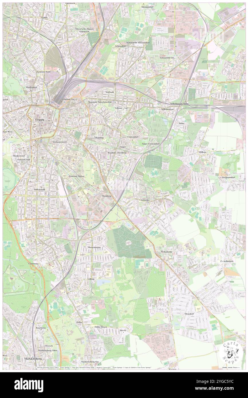 Bahnhof Leipzig-Stoetteritz, DE, Deutschland, Sachsen, N 51 19' 23''', N 12 24' 34''', Karte, Cartascapes Map veröffentlicht 2024. Erkunden Sie Cartascapes, eine Karte, die die vielfältigen Landschaften, Kulturen und Ökosysteme der Erde enthüllt. Reisen Sie durch Zeit und Raum und entdecken Sie die Verflechtungen der Vergangenheit, Gegenwart und Zukunft unseres Planeten. Stockfoto