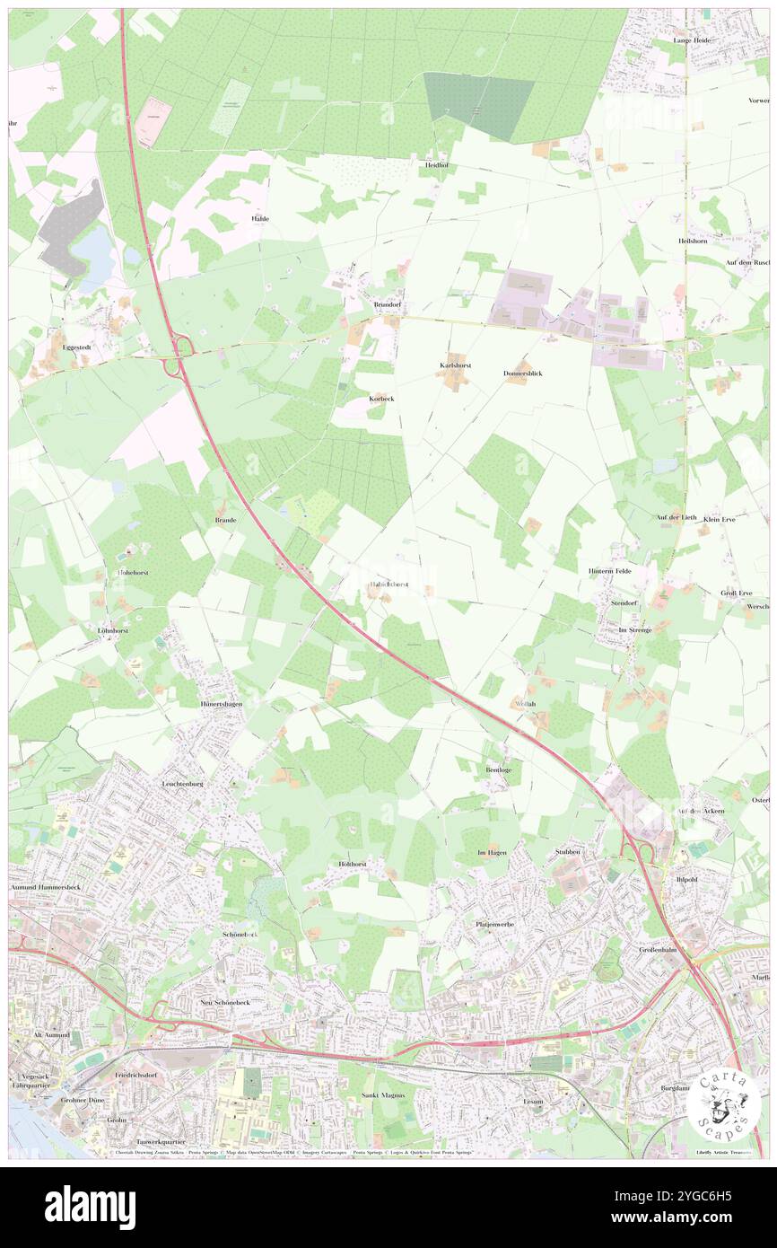 Habichthorst, DE, Deutschland, Niedersachsen, N 53 12' 34''', N 8 40' 14''', Karte, Karte, Kartenbild 2024 veröffentlicht. Erkunden Sie Cartascapes, eine Karte, die die vielfältigen Landschaften, Kulturen und Ökosysteme der Erde enthüllt. Reisen Sie durch Zeit und Raum und entdecken Sie die Verflechtungen der Vergangenheit, Gegenwart und Zukunft unseres Planeten. Stockfoto