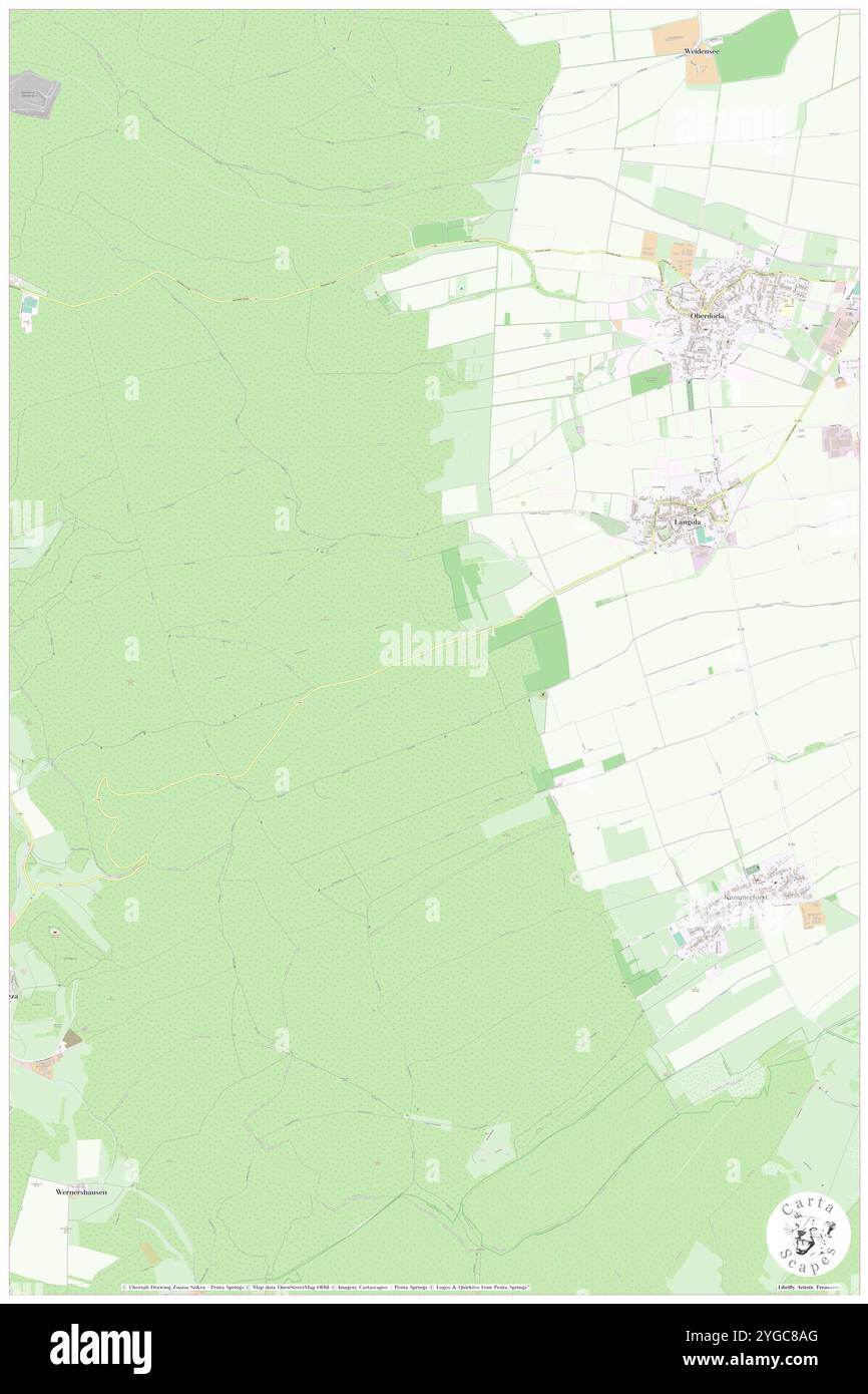 Langula, DE, Deutschland, Thüringen, N 51 9' 0''', N 10 25' 0'''', Karte, Cartascapes Map, veröffentlicht 2024. Erkunden Sie Cartascapes, eine Karte, die die vielfältigen Landschaften, Kulturen und Ökosysteme der Erde enthüllt. Reisen Sie durch Zeit und Raum und entdecken Sie die Verflechtungen der Vergangenheit, Gegenwart und Zukunft unseres Planeten. Stockfoto