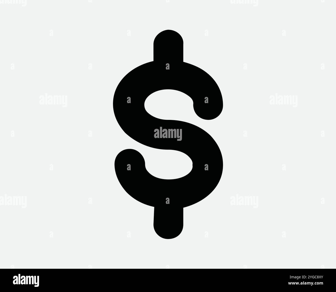 Dollar USD Geld Währung Vermögen Vermögenswert Investitionssteuer Bank Münzfinanzierung Business Economy Rich Asset Symbol Zeichen Form Linie Umriss Schwarzer Weißer Vektor Stock Vektor