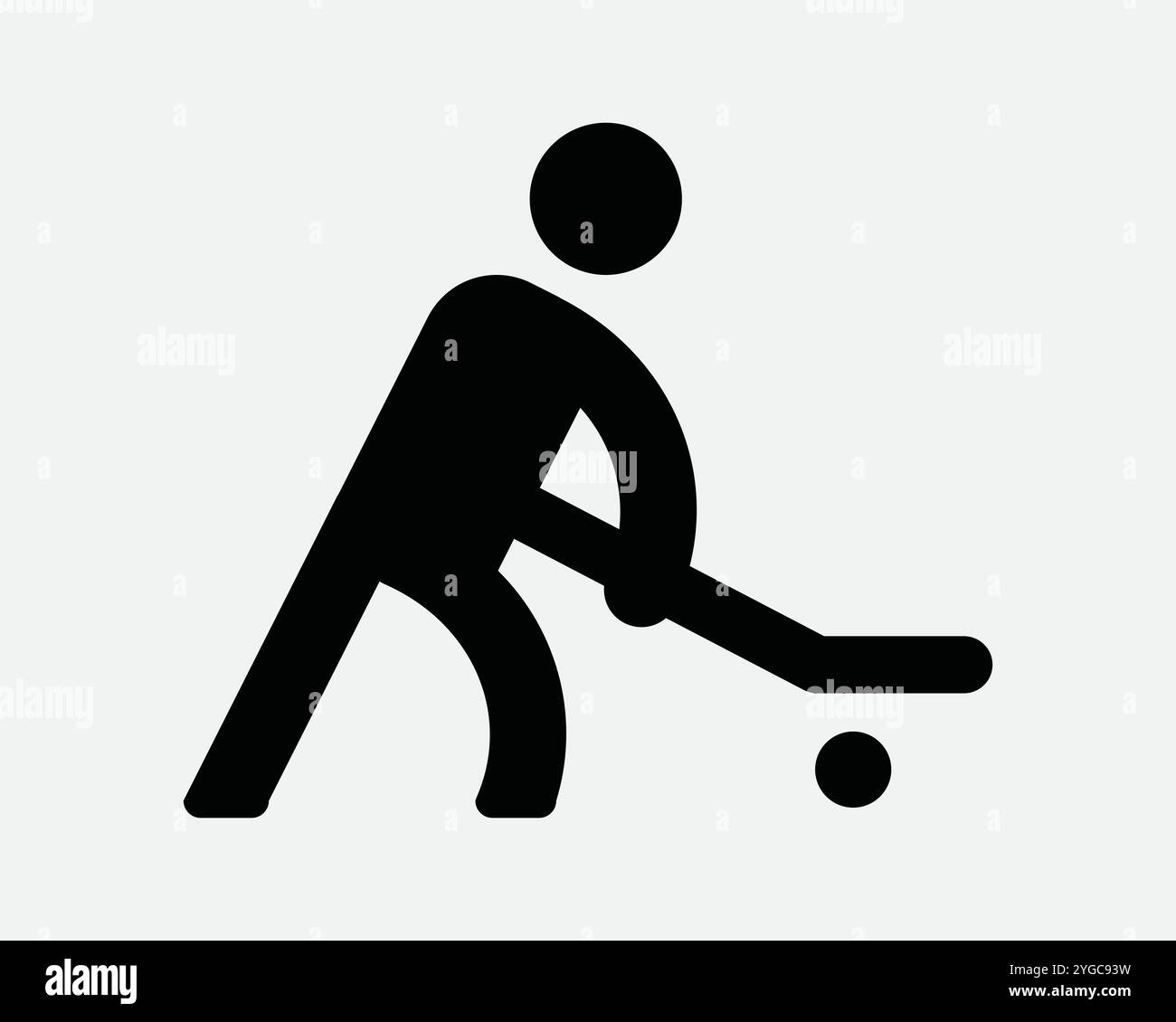 Hockeyspieler Athlet Sport Sport Eisfeld Puck Stick League Play Sportsman Competition Game Shoot Sign Icon SVG Form Outline Schwarz weiß Vektor Stock Vektor