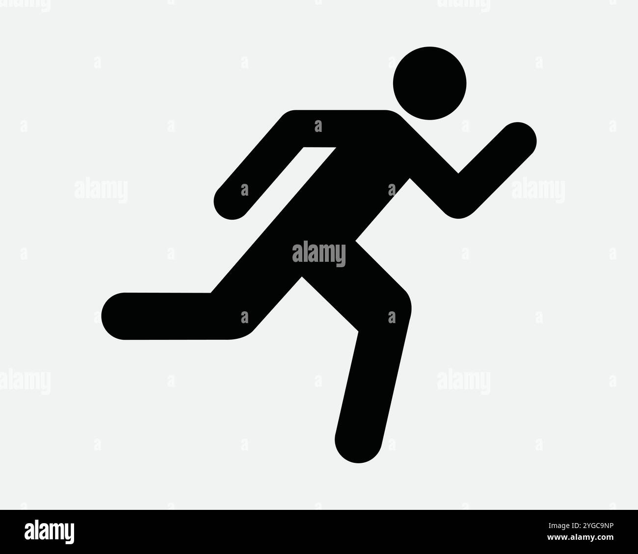 Sprint Lauf Dash Athlet Track und Field Runner Sprinter Sport Marathon Joggen Joggen Übung Fitness Gesundheit Zeichen Symbol Form Umriss Schwarz weiß Vektor Stock Vektor
