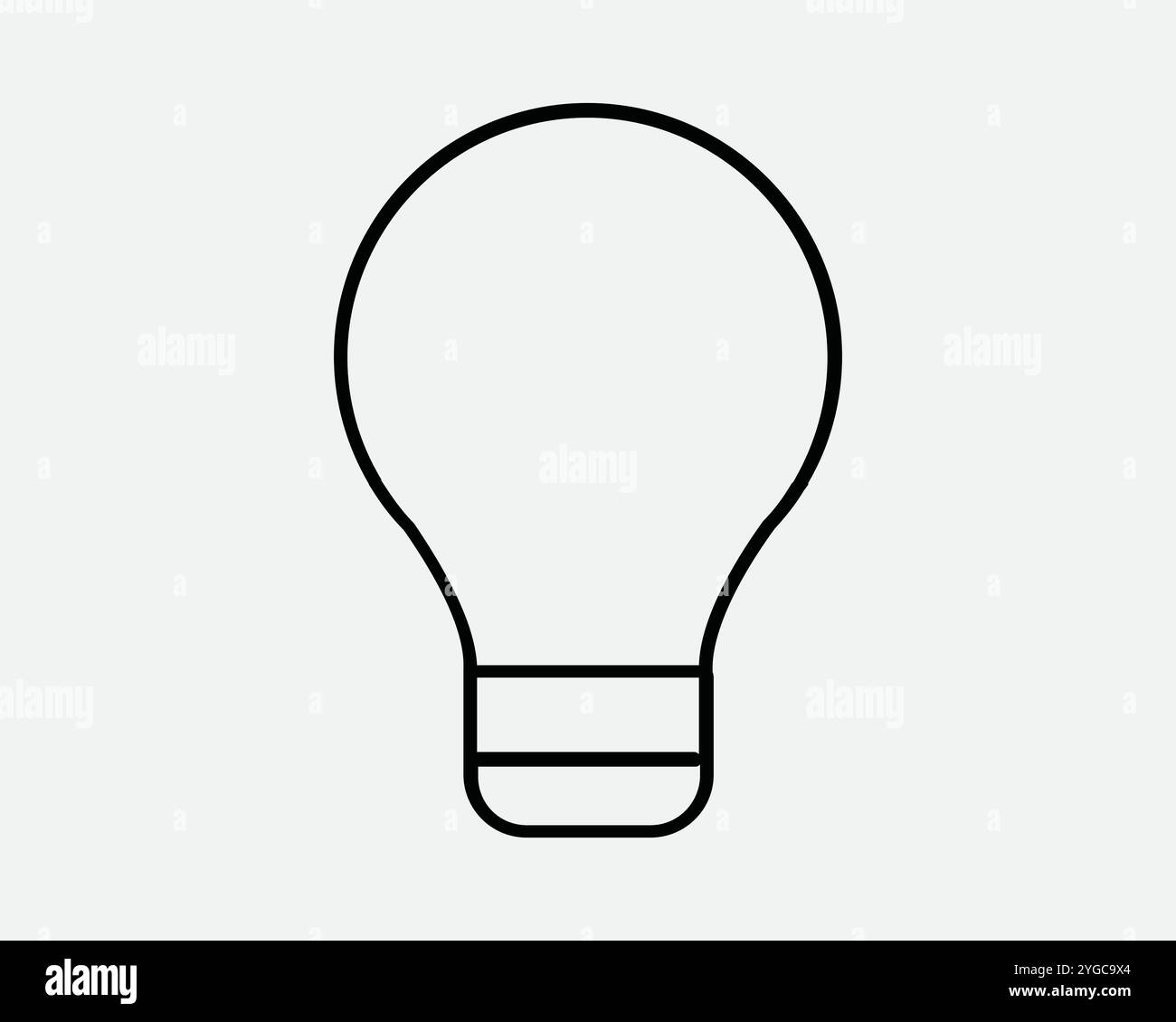 Glühlampe Glühbirne Idee Kreativität Innovation Ideenlösung Heller Glanz Runde Schraube Traditionelles Power Sign Symbol Form Linie Umriss Schwarz Weiß Vect Stock Vektor