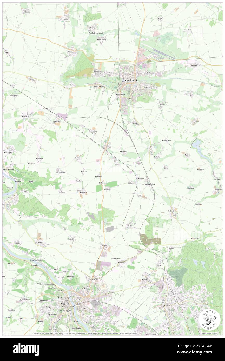 Priestewitz, DE, Deutschland, Sachsen, N 51 15' 2''', N 13 30' 32''', Karte, Kartenausgabe 2024. Erkunden Sie Cartascapes, eine Karte, die die vielfältigen Landschaften, Kulturen und Ökosysteme der Erde enthüllt. Reisen Sie durch Zeit und Raum und entdecken Sie die Verflechtungen der Vergangenheit, Gegenwart und Zukunft unseres Planeten. Stockfoto