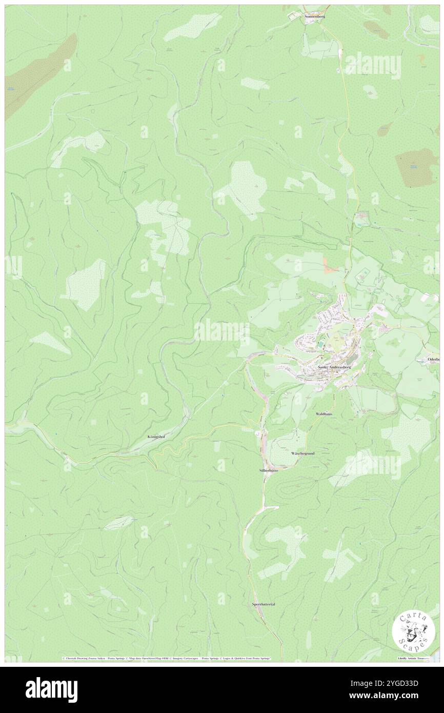 Sieberberg, Deutschland, Niedersachsen, N 51 42' 54''', N 10 29' 33''', Karte, Kartenausgabe 2024. Erkunden Sie Cartascapes, eine Karte, die die vielfältigen Landschaften, Kulturen und Ökosysteme der Erde enthüllt. Reisen Sie durch Zeit und Raum und entdecken Sie die Verflechtungen der Vergangenheit, Gegenwart und Zukunft unseres Planeten. Stockfoto