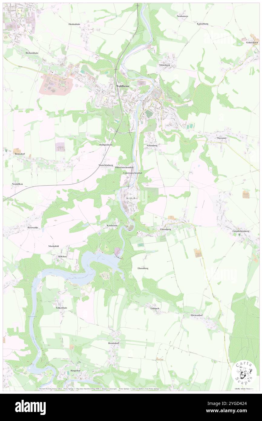 Kriebethal, Deutschland, Sachsen, N 51 2' 58''', N 13 1' 8''', Karte, Cartascapes Map, veröffentlicht 2024. Erkunden Sie Cartascapes, eine Karte, die die vielfältigen Landschaften, Kulturen und Ökosysteme der Erde enthüllt. Reisen Sie durch Zeit und Raum und entdecken Sie die Verflechtungen der Vergangenheit, Gegenwart und Zukunft unseres Planeten. Stockfoto