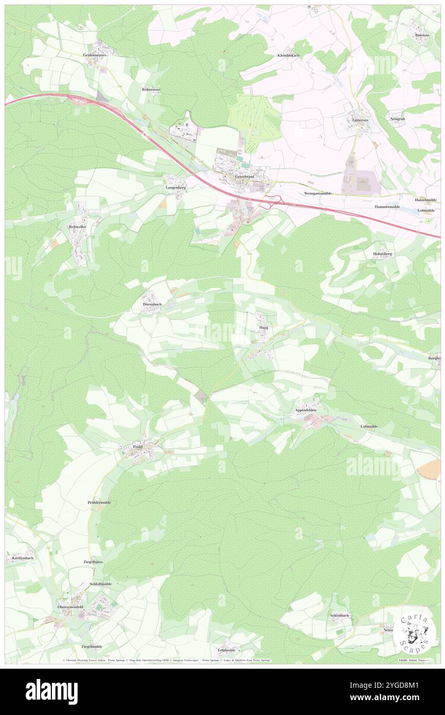 Seeleinsholzer, DE, Deutschland, Bayern, N 49 45' 0'', N 10 28' 0''', Karte, Cartascapes Map, veröffentlicht 2024. Erkunden Sie Cartascapes, eine Karte, die die vielfältigen Landschaften, Kulturen und Ökosysteme der Erde enthüllt. Reisen Sie durch Zeit und Raum und entdecken Sie die Verflechtungen der Vergangenheit, Gegenwart und Zukunft unseres Planeten. Stockfoto