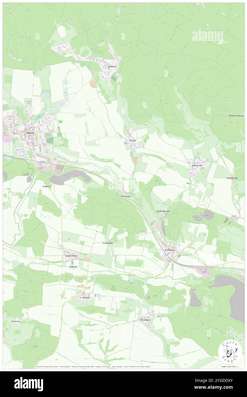 Kleisingen, Deutschland, Thüringen, N 51 34' 25''', N 10 42' 13''', Karte, Cartascapes Map veröffentlicht 2024. Erkunden Sie Cartascapes, eine Karte, die die vielfältigen Landschaften, Kulturen und Ökosysteme der Erde enthüllt. Reisen Sie durch Zeit und Raum und entdecken Sie die Verflechtungen der Vergangenheit, Gegenwart und Zukunft unseres Planeten. Stockfoto