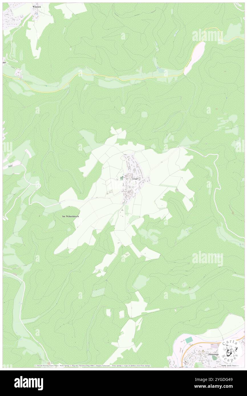 Lind, DE, Deutschland, Rheinland-Pfalz, N 50 29' 42''', N 6 56' 20''', Karte, Kartenausgabe 2024. Erkunden Sie Cartascapes, eine Karte, die die vielfältigen Landschaften, Kulturen und Ökosysteme der Erde enthüllt. Reisen Sie durch Zeit und Raum und entdecken Sie die Verflechtungen der Vergangenheit, Gegenwart und Zukunft unseres Planeten. Stockfoto