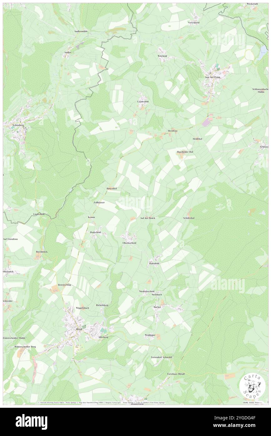 Oberlascheid, DE, Deutschland, Rheinland-Pfalz, N 50 16' 12''', N 6 18' 23''', Karte, Kartenausgabe 2024. Erkunden Sie Cartascapes, eine Karte, die die vielfältigen Landschaften, Kulturen und Ökosysteme der Erde enthüllt. Reisen Sie durch Zeit und Raum und entdecken Sie die Verflechtungen der Vergangenheit, Gegenwart und Zukunft unseres Planeten. Stockfoto