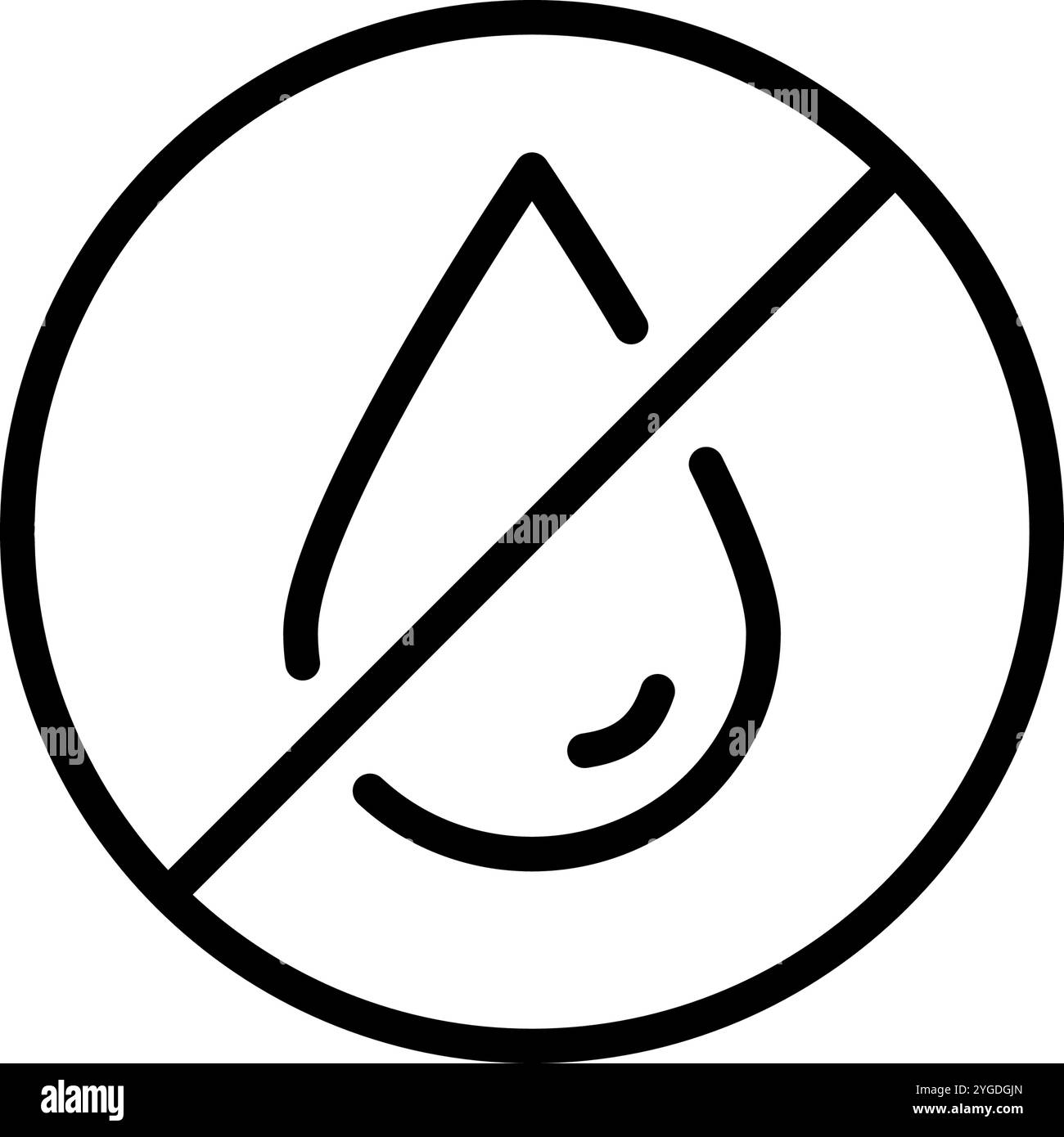 Wasserdichtes Outline-Symbol. Wasserabweisende Oberfläche, korrosionsbeständig, chemisch, hydrophob, Stoff, Flüssigkeitstropfen. Einfache Vektordarstellung isoliert auf Stock Vektor