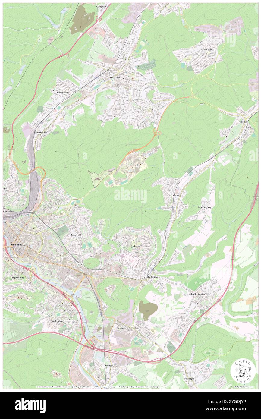 Schwarzenbergturm, DE, Deutschland, Saarland, N 49 14' 48''', N 7 2' 25''', Karte, Cartascapes Map veröffentlicht 2024. Erkunden Sie Cartascapes, eine Karte, die die vielfältigen Landschaften, Kulturen und Ökosysteme der Erde enthüllt. Reisen Sie durch Zeit und Raum und entdecken Sie die Verflechtungen der Vergangenheit, Gegenwart und Zukunft unseres Planeten. Stockfoto