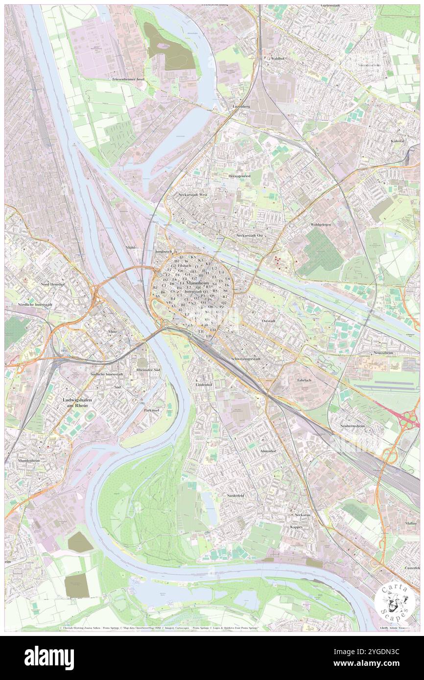 Universität Mannheim für Musik und darstellende Kunst, Region Karlsruhe, Deutschland, Baden-Württemberg, n 49 29' 1'', N 8 28' 15''', Karte, Cartascapes Map, veröffentlicht 2024. Erkunden Sie Cartascapes, eine Karte, die die vielfältigen Landschaften, Kulturen und Ökosysteme der Erde enthüllt. Reisen Sie durch Zeit und Raum und entdecken Sie die Verflechtungen der Vergangenheit, Gegenwart und Zukunft unseres Planeten. Stockfoto