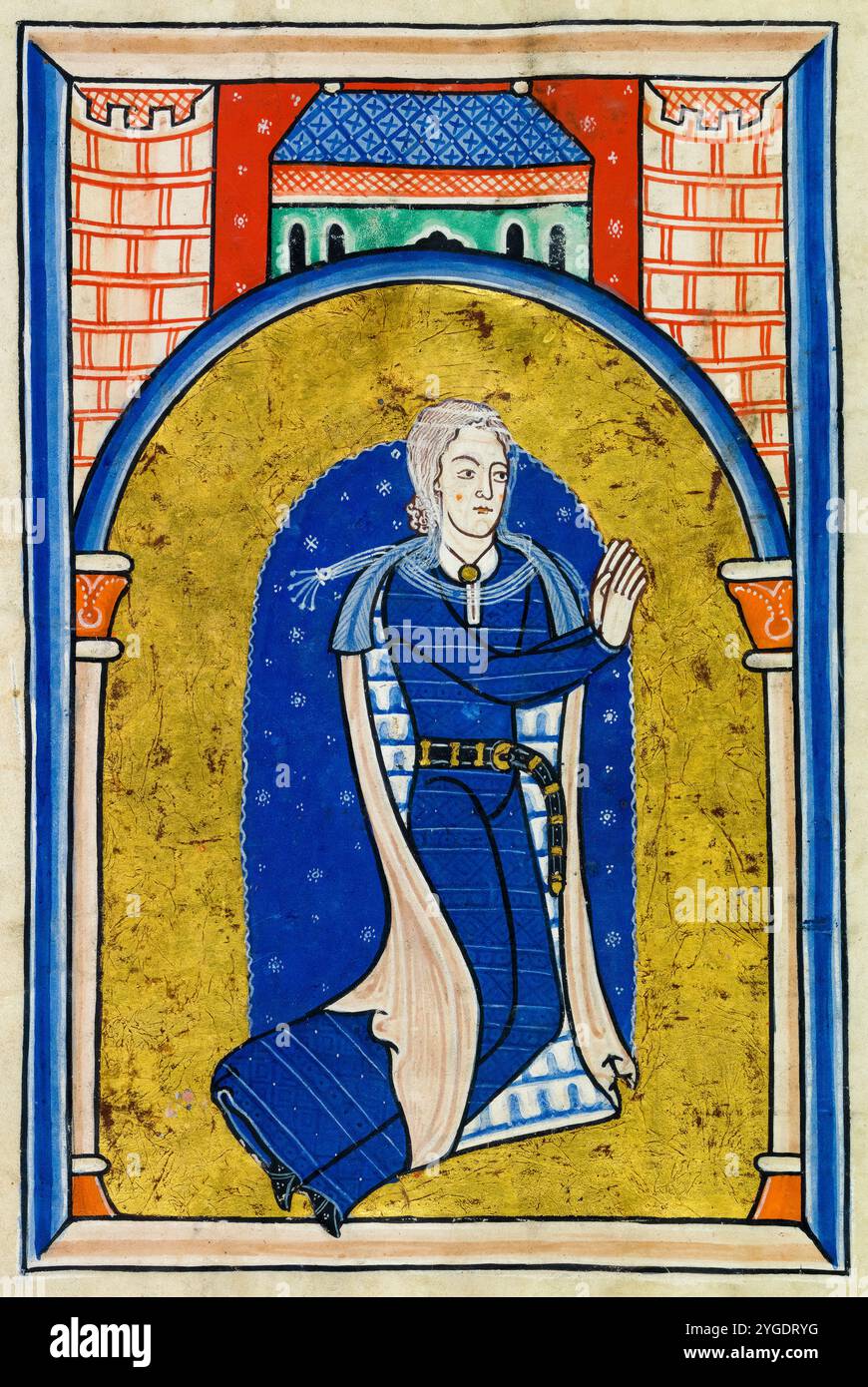 Eleanor von Aquitanien (ca. 1122–1204), Porträtgemälde einer französischen Handschrift aus dem 12. Jahrhundert, ca. 1185 Stockfoto