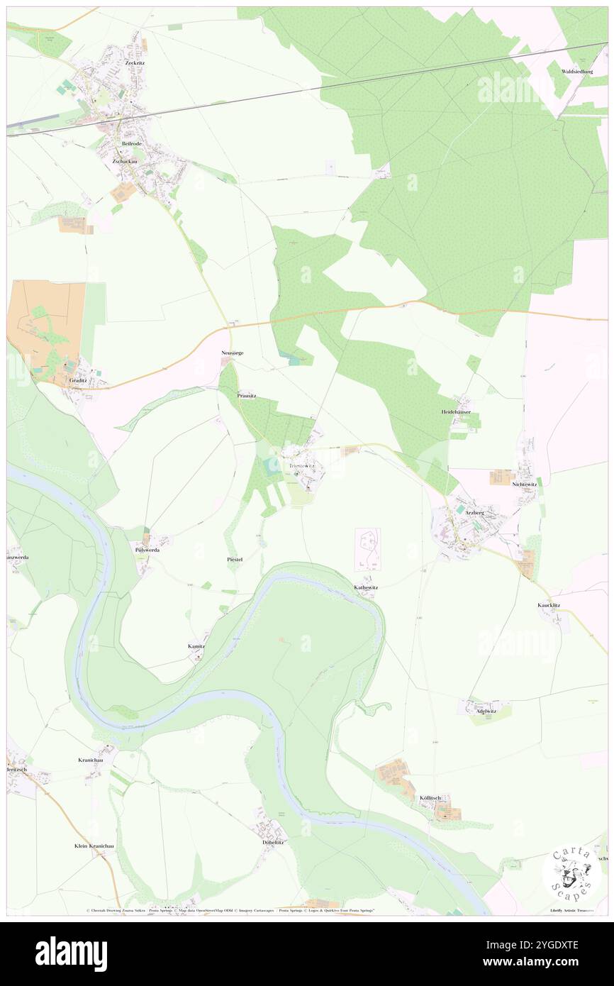 Triestewitz, DE, Deutschland, Sachsen, N 51 32' 8''', N 13 5' 56''', Karte, Cartascapes Map, veröffentlicht 2024. Erkunden Sie Cartascapes, eine Karte, die die vielfältigen Landschaften, Kulturen und Ökosysteme der Erde enthüllt. Reisen Sie durch Zeit und Raum und entdecken Sie die Verflechtungen der Vergangenheit, Gegenwart und Zukunft unseres Planeten. Stockfoto