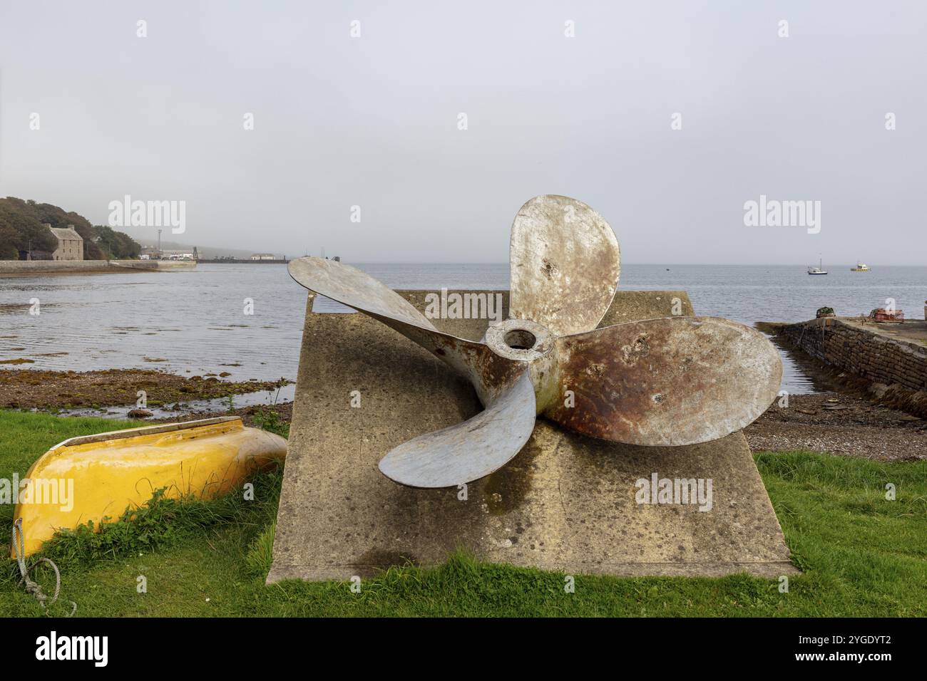 Schiffspropeller, St. Margaret's Hope, Dorf auf South Ronaldsay Island, Orkney, Schottland, Großbritannien Stockfoto