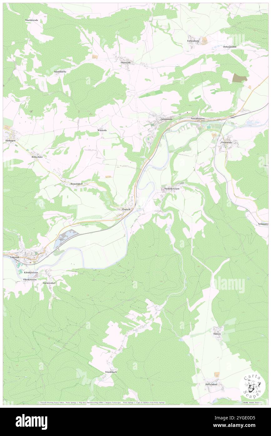 Zeutsch, DE, Deutschland, Thüringen, N 50 45' 17'', N 11 30' 29''', Karte, Cartascapes Map, veröffentlicht 2024. Erkunden Sie Cartascapes, eine Karte, die die vielfältigen Landschaften, Kulturen und Ökosysteme der Erde enthüllt. Reisen Sie durch Zeit und Raum und entdecken Sie die Verflechtungen der Vergangenheit, Gegenwart und Zukunft unseres Planeten. Stockfoto