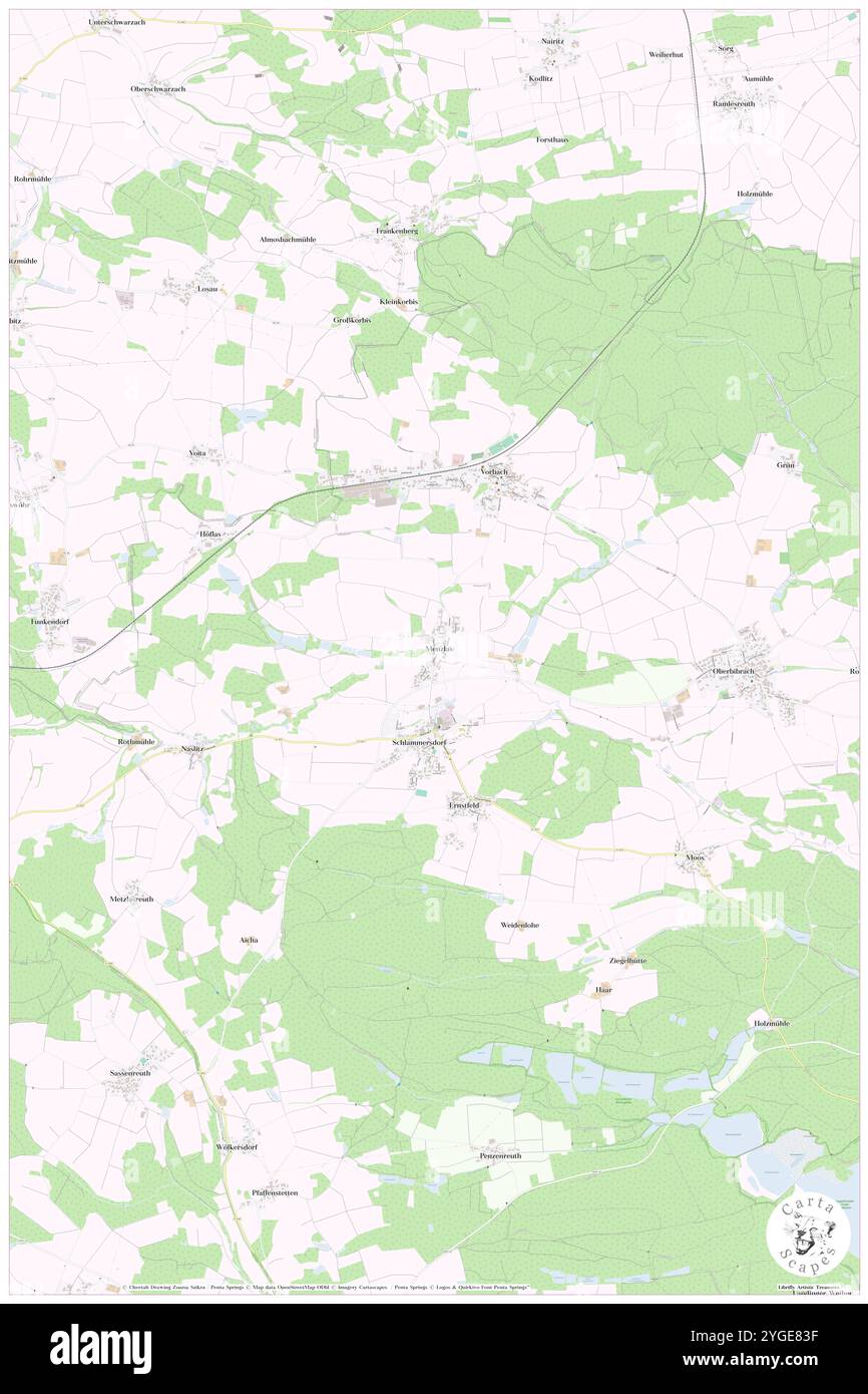 Menzlas, Oberpfalz, DE, Deutschland, Bayern, n 49 48' 29'', N 11 44' 7'', Karte, Cartascapes Map, veröffentlicht 2024. Erkunden Sie Cartascapes, eine Karte, die die vielfältigen Landschaften, Kulturen und Ökosysteme der Erde enthüllt. Reisen Sie durch Zeit und Raum und entdecken Sie die Verflechtungen der Vergangenheit, Gegenwart und Zukunft unseres Planeten. Stockfoto