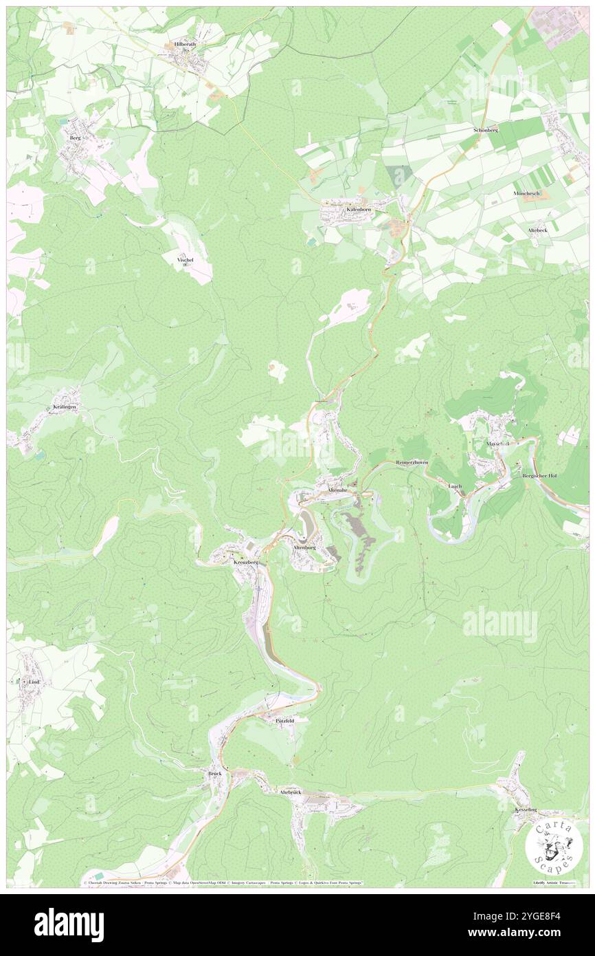 Altenahr, DE, Deutschland, Rheinland-Pfalz, N 50 31' 0'', N 6 59' 30''', Karte, Kartenausgabe 2024. Erkunden Sie Cartascapes, eine Karte, die die vielfältigen Landschaften, Kulturen und Ökosysteme der Erde enthüllt. Reisen Sie durch Zeit und Raum und entdecken Sie die Verflechtungen der Vergangenheit, Gegenwart und Zukunft unseres Planeten. Stockfoto