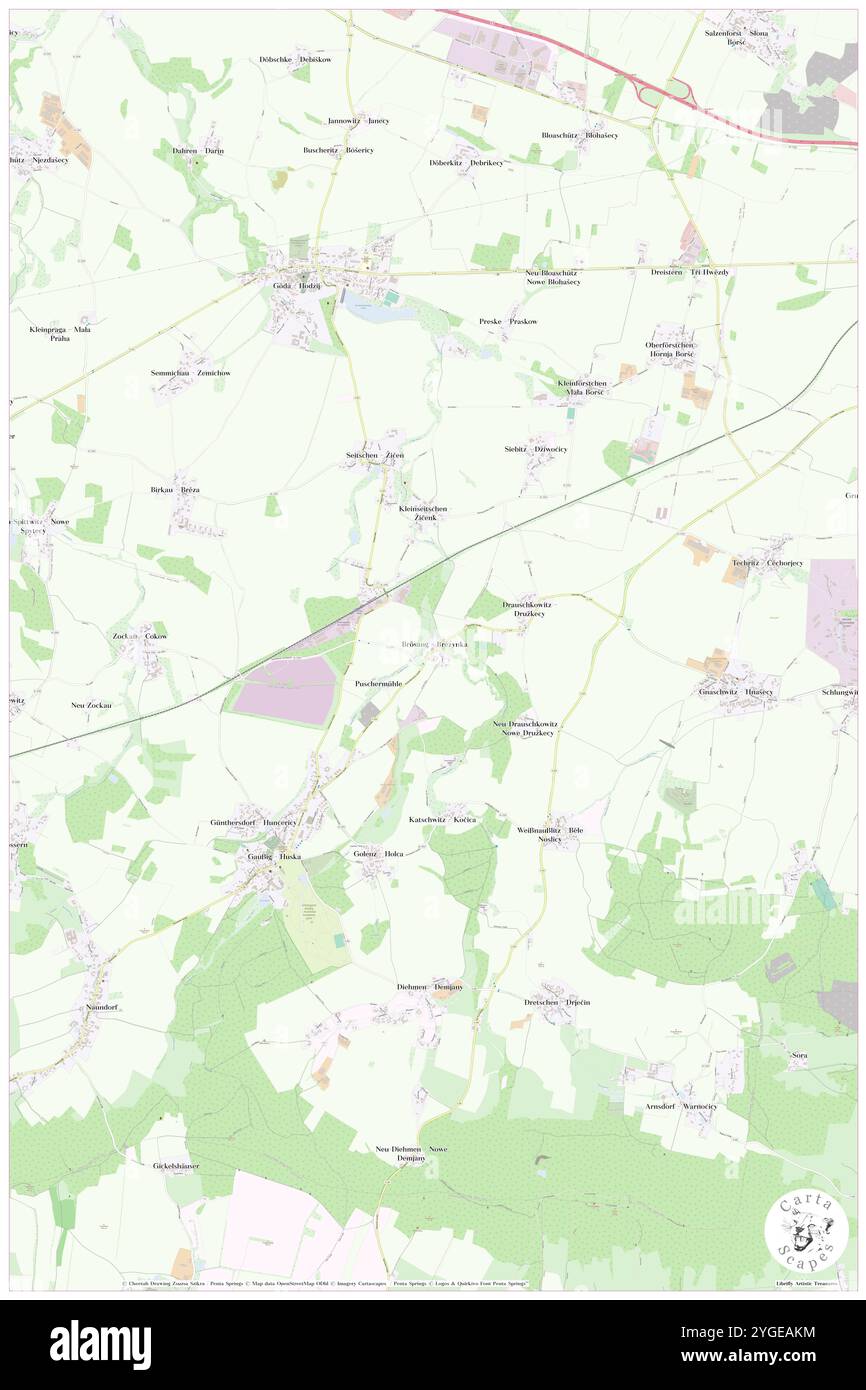 Broesang, Deutschland, Sachsen, N 51 9' 1'', N 14 20' 1''', Karte, Cartascapes Map, veröffentlicht 2024. Erkunden Sie Cartascapes, eine Karte, die die vielfältigen Landschaften, Kulturen und Ökosysteme der Erde enthüllt. Reisen Sie durch Zeit und Raum und entdecken Sie die Verflechtungen der Vergangenheit, Gegenwart und Zukunft unseres Planeten. Stockfoto