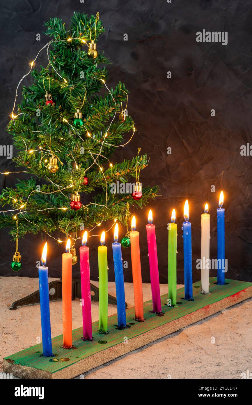 7. Dezember, Feier des Tages der Kerzen in Kolumbien. Stockfoto