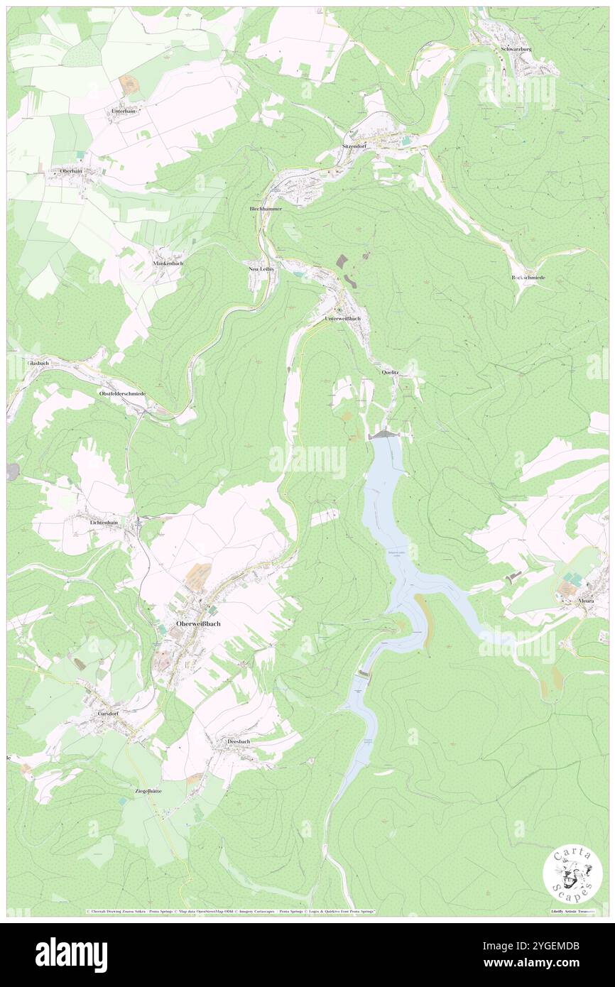 Unterweissbach, DE, Deutschland, Thüringen, N 50 36' 50''', N 11 10' 2''', Karte, Cartascapes Map veröffentlicht 2024. Erkunden Sie Cartascapes, eine Karte, die die vielfältigen Landschaften, Kulturen und Ökosysteme der Erde enthüllt. Reisen Sie durch Zeit und Raum und entdecken Sie die Verflechtungen der Vergangenheit, Gegenwart und Zukunft unseres Planeten. Stockfoto