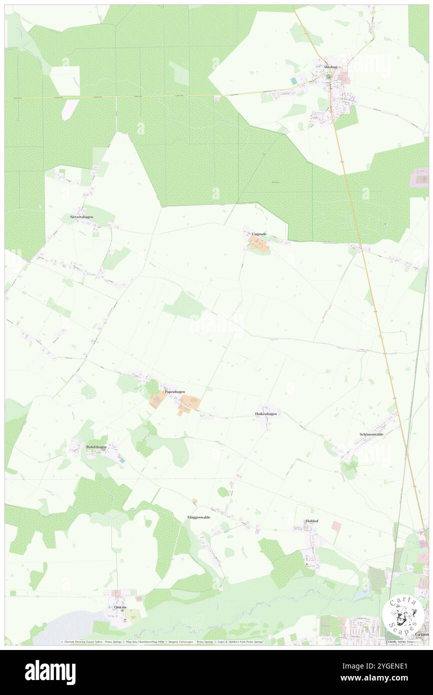 Papenhagen, DE, Deutschland, Mecklenburg-Vorpommern, N 54 8' 49''', N 12 58' 51''', Karte, Karte, Karte veröffentlicht 2024. Erkunden Sie Cartascapes, eine Karte, die die vielfältigen Landschaften, Kulturen und Ökosysteme der Erde enthüllt. Reisen Sie durch Zeit und Raum und entdecken Sie die Verflechtungen der Vergangenheit, Gegenwart und Zukunft unseres Planeten. Stockfoto