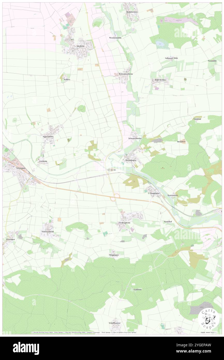 Eger, DE, Deutschland, N 48 48' 29'', N 10 38' 8'', Karte, Cartascapes Map, veröffentlicht 2024. Erkunden Sie Cartascapes, eine Karte, die die vielfältigen Landschaften, Kulturen und Ökosysteme der Erde enthüllt. Reisen Sie durch Zeit und Raum und entdecken Sie die Verflechtungen der Vergangenheit, Gegenwart und Zukunft unseres Planeten. Stockfoto