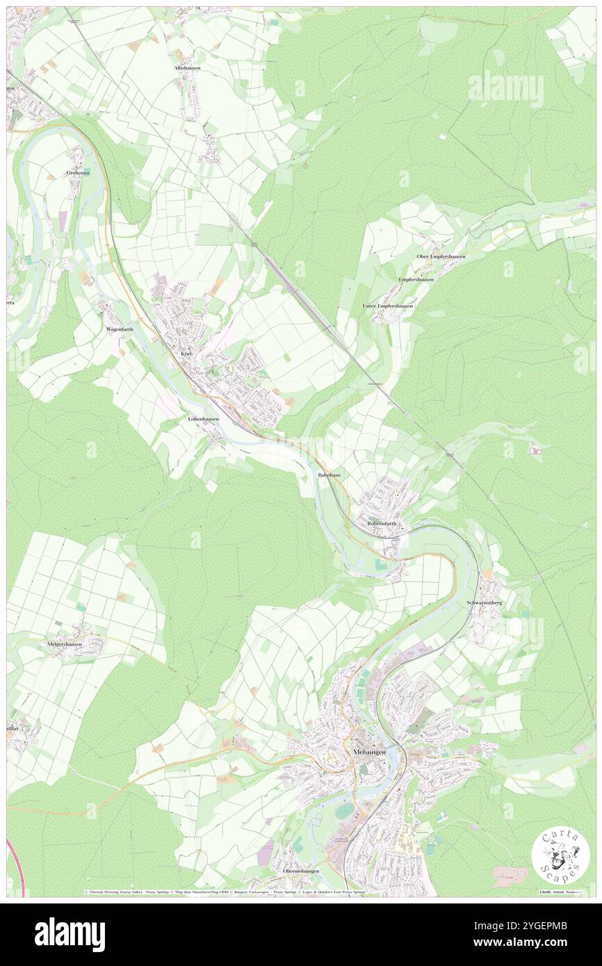 Mulmisch, DE, Deutschland, Hessen, N 51 9' 48'', N 9 31' 55''', Karte, Cartascapes Map veröffentlicht 2024. Erkunden Sie Cartascapes, eine Karte, die die vielfältigen Landschaften, Kulturen und Ökosysteme der Erde enthüllt. Reisen Sie durch Zeit und Raum und entdecken Sie die Verflechtungen der Vergangenheit, Gegenwart und Zukunft unseres Planeten. Stockfoto