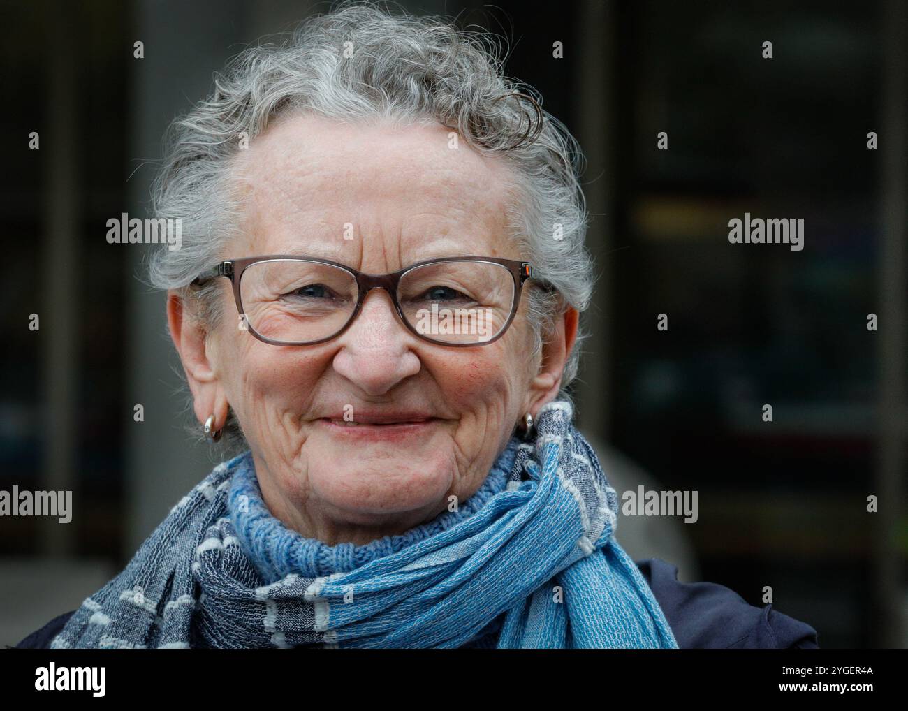 Jenny Jones, Baroness Jones aus Moulsecoomb, Mitglied des House of Lords, Green Party, Smiling, London, Großbritannien Stockfoto