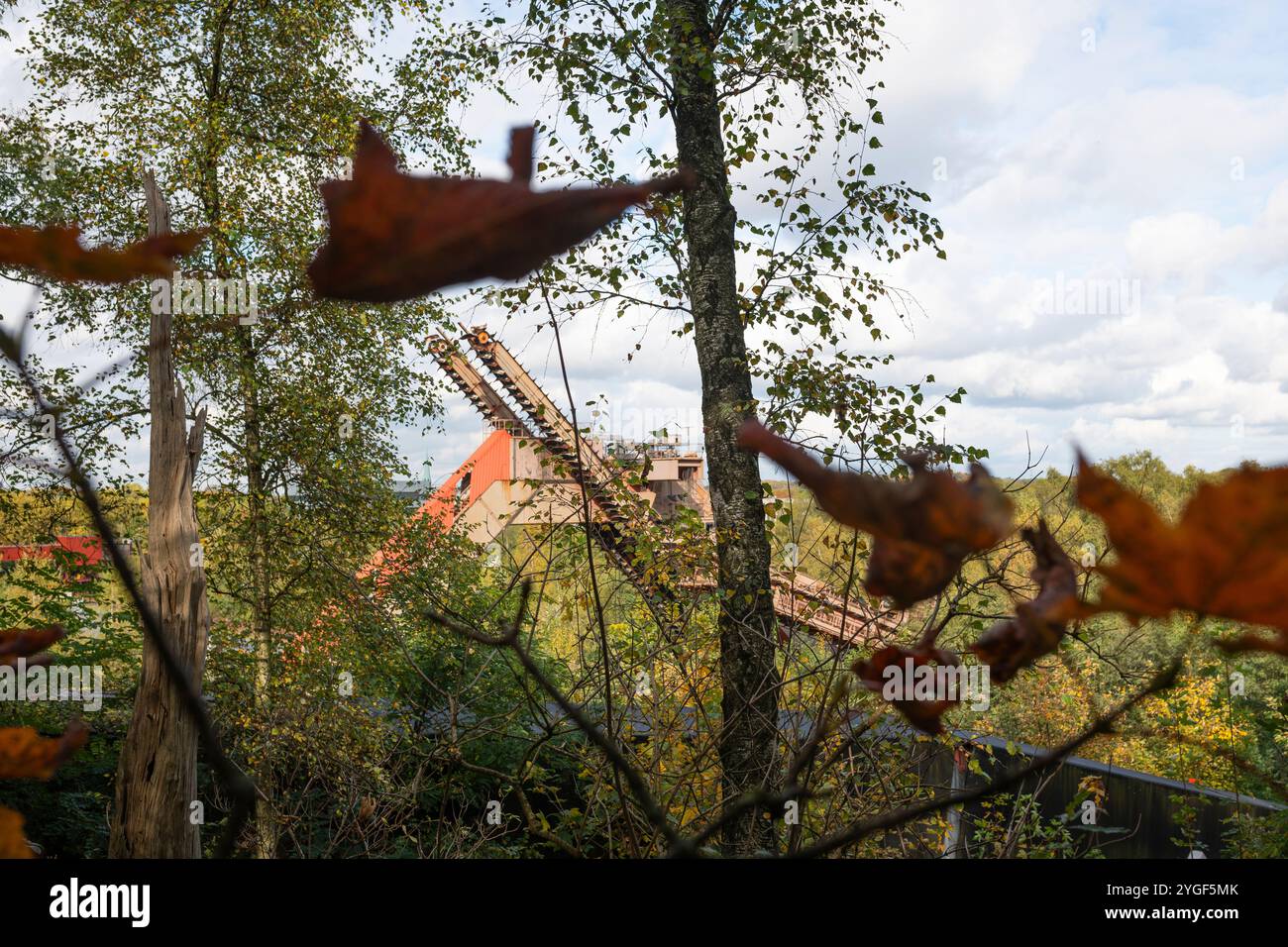 Riesige Transportmaschine für Kohle im ehemaligen Kohlebergwerk Zollverein in Essen, heute UNESCO-Weltkulturerbe Stockfoto