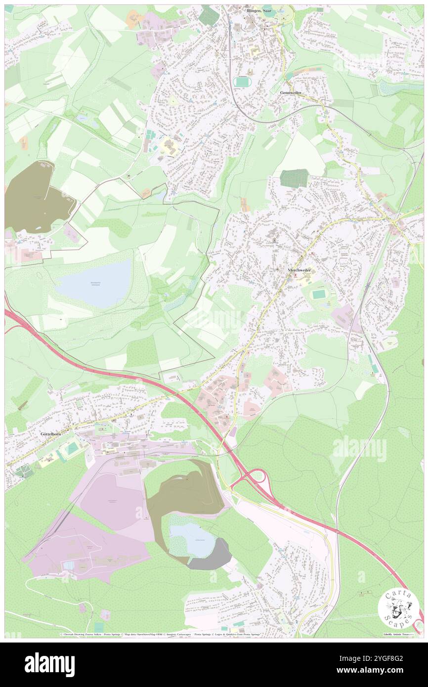 Merchweiler, DE, Deutschland, Saarland, N 49 21' 0'', N 7 2' 59''', Karte, Cartascapes Map veröffentlicht 2024. Erkunden Sie Cartascapes, eine Karte, die die vielfältigen Landschaften, Kulturen und Ökosysteme der Erde enthüllt. Reisen Sie durch Zeit und Raum und entdecken Sie die Verflechtungen der Vergangenheit, Gegenwart und Zukunft unseres Planeten. Stockfoto