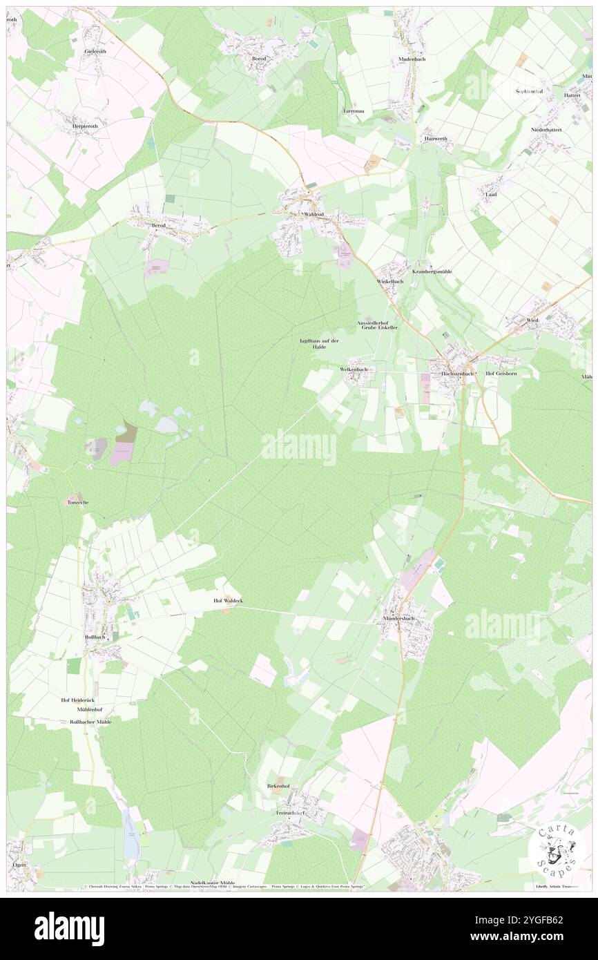 Westerwald, DE, Deutschland, N 50 37' 25'', N 7 42' 56'', Karte, Cartascapes Map 2024 veröffentlicht. Erkunden Sie Cartascapes, eine Karte, die die vielfältigen Landschaften, Kulturen und Ökosysteme der Erde enthüllt. Reisen Sie durch Zeit und Raum und entdecken Sie die Verflechtungen der Vergangenheit, Gegenwart und Zukunft unseres Planeten. Stockfoto