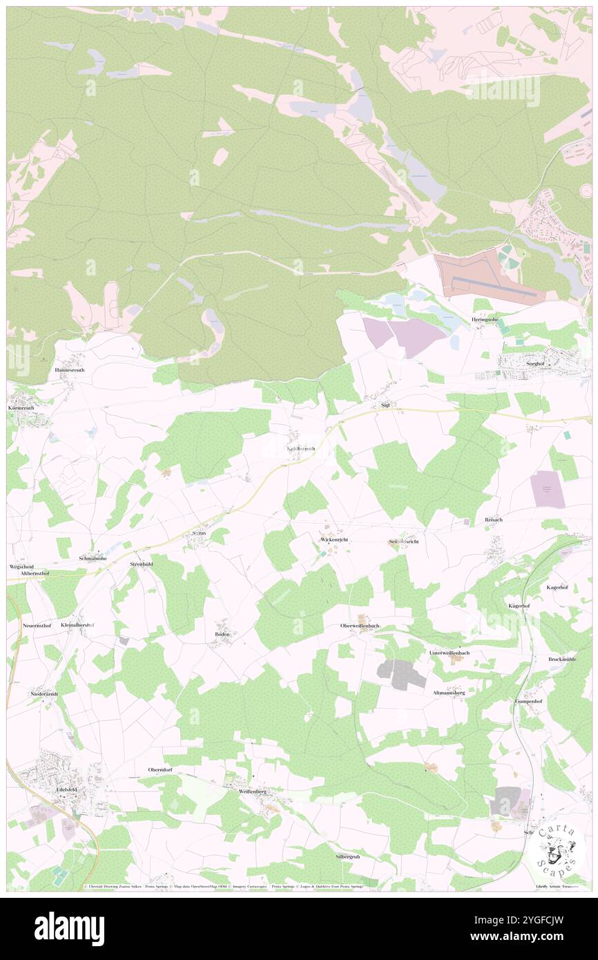 Kalchsreuth, Oberpfalz, Deutschland, Bayern, n 49 36' 57''', N 11 44' 3'', Karte, Cartascapes Map, veröffentlicht 2024. Erkunden Sie Cartascapes, eine Karte, die die vielfältigen Landschaften, Kulturen und Ökosysteme der Erde enthüllt. Reisen Sie durch Zeit und Raum und entdecken Sie die Verflechtungen der Vergangenheit, Gegenwart und Zukunft unseres Planeten. Stockfoto