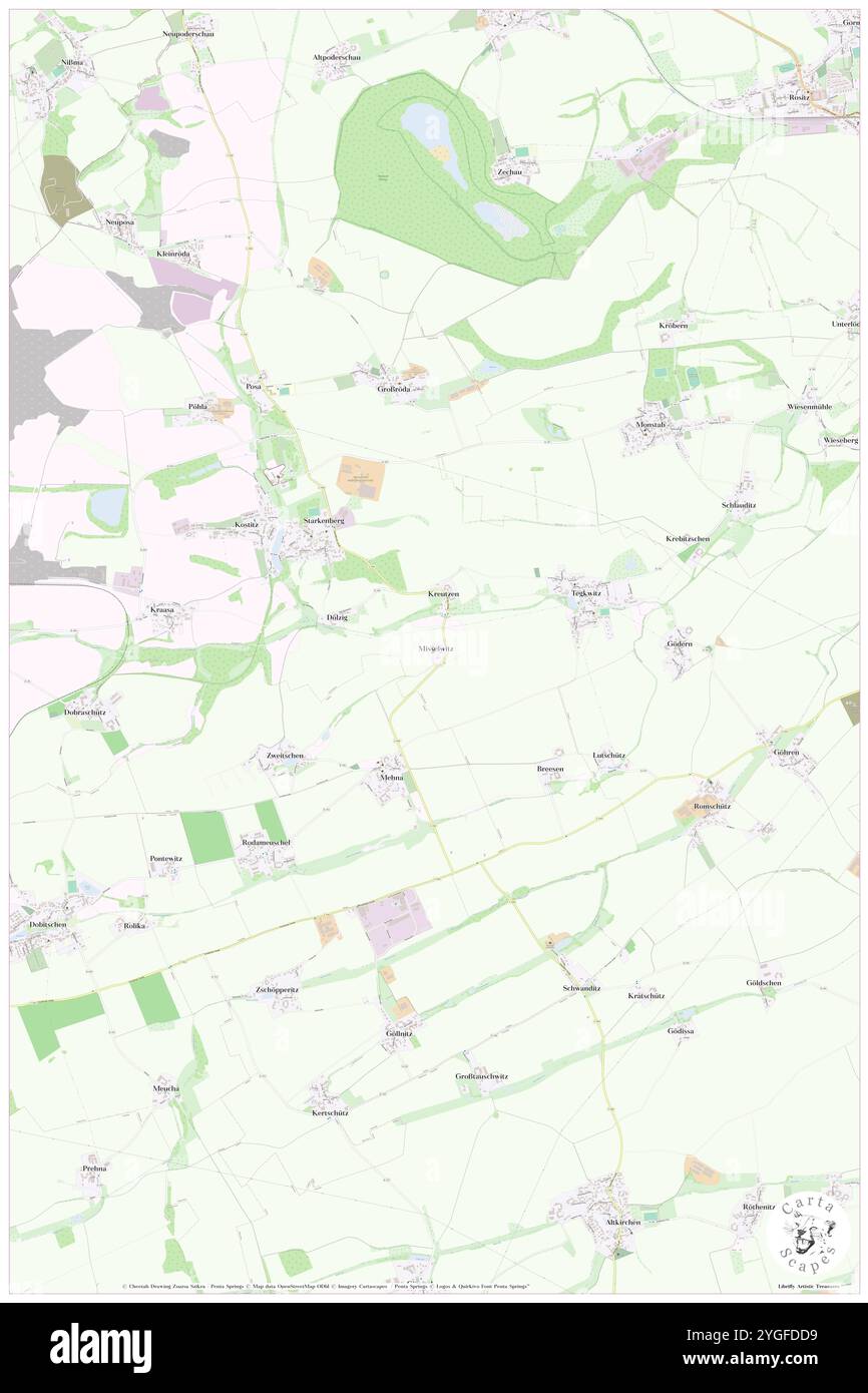 Misselwitz, Deutschland, Thüringen, N 50 58' 32''', N 12 19' 28''', Karte, Cartascapes Map veröffentlicht 2024. Erkunden Sie Cartascapes, eine Karte, die die vielfältigen Landschaften, Kulturen und Ökosysteme der Erde enthüllt. Reisen Sie durch Zeit und Raum und entdecken Sie die Verflechtungen der Vergangenheit, Gegenwart und Zukunft unseres Planeten. Stockfoto