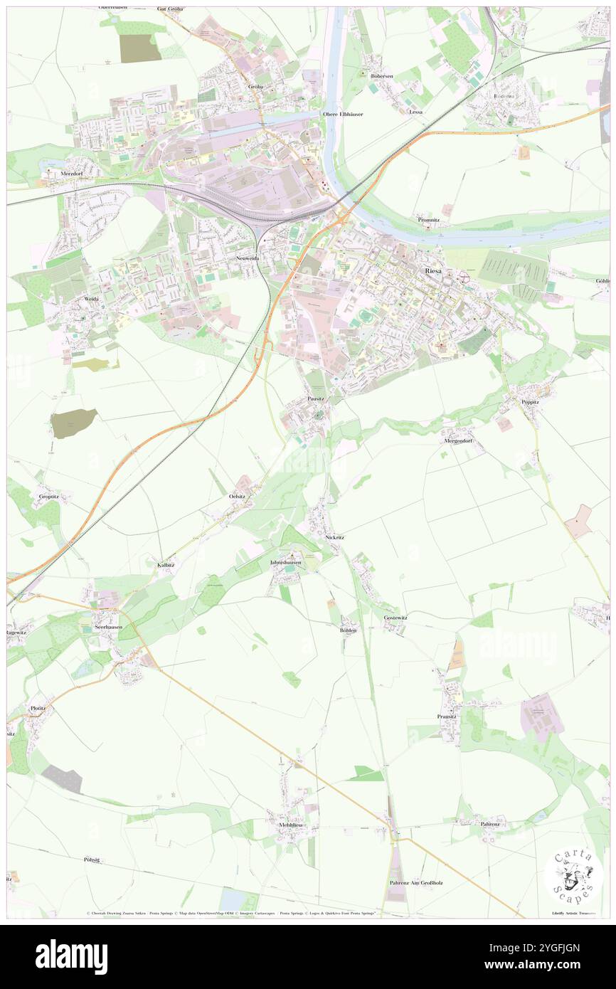 Jahna, DE, Deutschland, Sachsen, N 51 17' 1'', N 13 17' 16''', Karte, Cartascapes Map, veröffentlicht 2024. Erkunden Sie Cartascapes, eine Karte, die die vielfältigen Landschaften, Kulturen und Ökosysteme der Erde enthüllt. Reisen Sie durch Zeit und Raum und entdecken Sie die Verflechtungen der Vergangenheit, Gegenwart und Zukunft unseres Planeten. Stockfoto