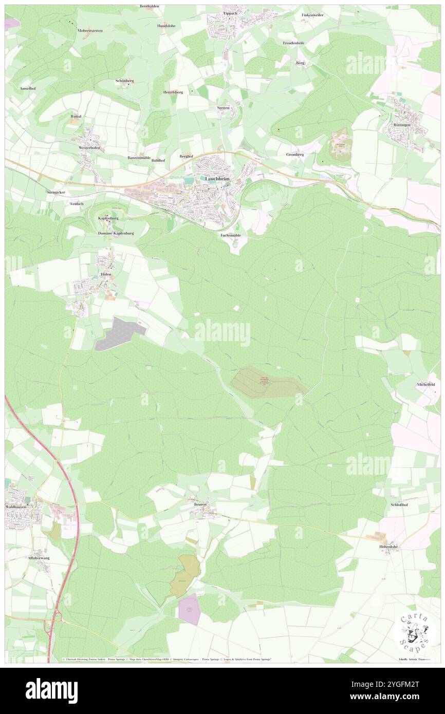 Kugeltal, DE, Deutschland, Baden-Württemberg, N 48 51' 0'', N 10 15' 0''', Karte, Kartenausgabe 2024. Erkunden Sie Cartascapes, eine Karte, die die vielfältigen Landschaften, Kulturen und Ökosysteme der Erde enthüllt. Reisen Sie durch Zeit und Raum und entdecken Sie die Verflechtungen der Vergangenheit, Gegenwart und Zukunft unseres Planeten. Stockfoto