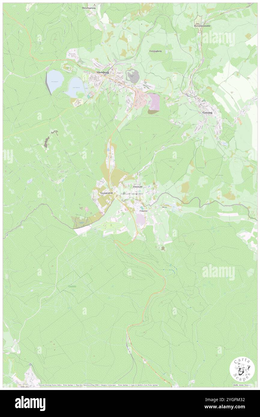 Zinnwald, DE, Deutschland, Sachsen, N 50 44' 8''', N 13 45' 47''', Karte, Cartascapes Map veröffentlicht 2024. Erkunden Sie Cartascapes, eine Karte, die die vielfältigen Landschaften, Kulturen und Ökosysteme der Erde enthüllt. Reisen Sie durch Zeit und Raum und entdecken Sie die Verflechtungen der Vergangenheit, Gegenwart und Zukunft unseres Planeten. Stockfoto