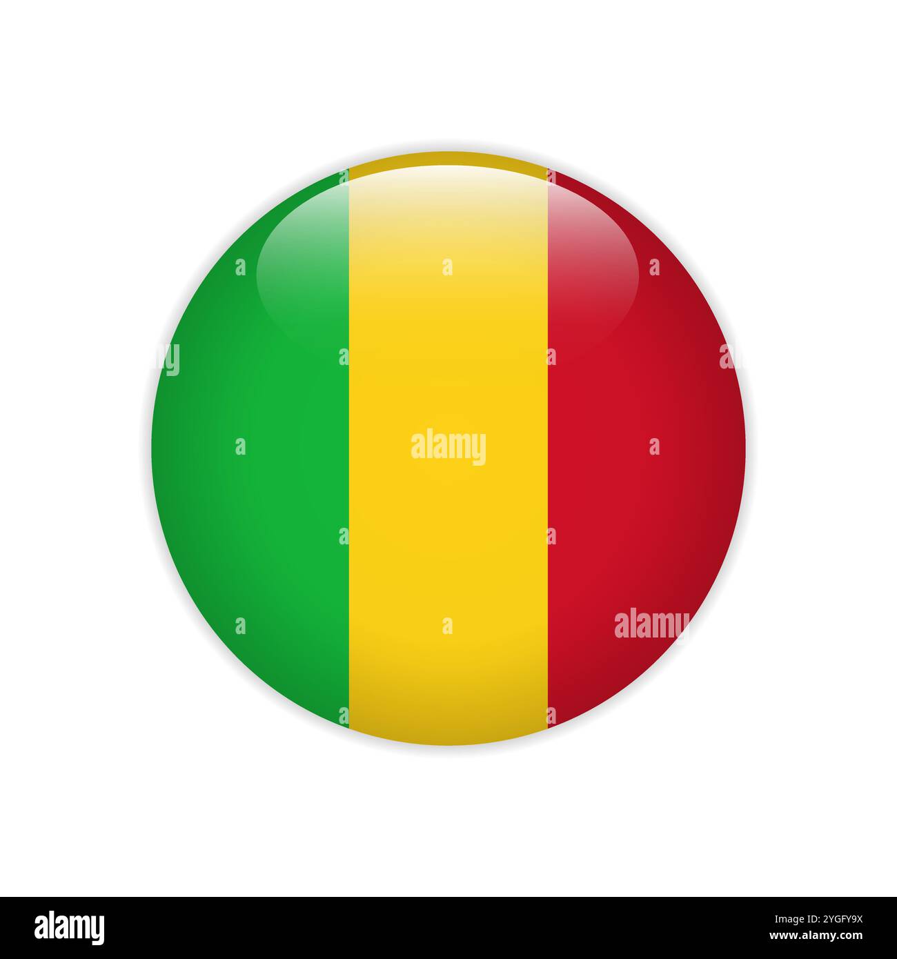 Mali-Flagge auf Taste Stock Vektor