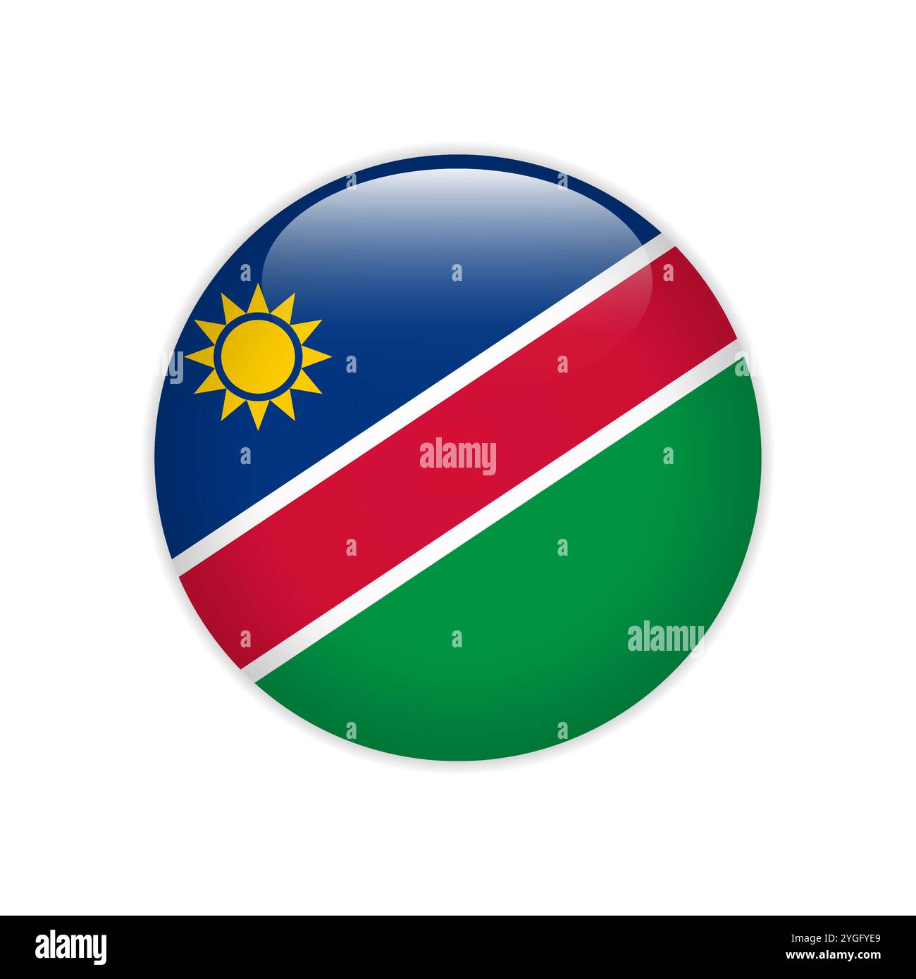Namibia-Flagge auf Taste Stock Vektor